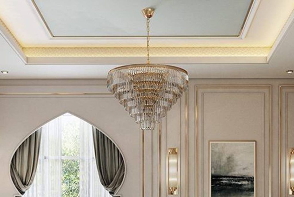 lustre para sala com arquitetura árabe