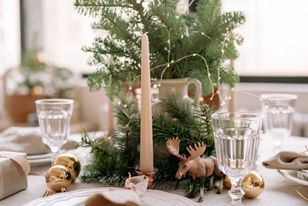 mesa decorada para natal