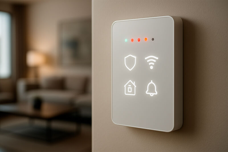 Painel de controle inteligente em ambiente moderno