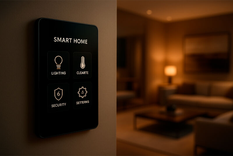 Painel inteligente de controle da casa.