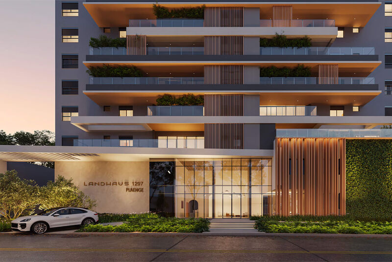 Fachada do prédio Landhaus 1297 em Florianópolis