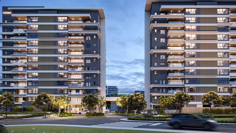 Edifícios modernos com iluminação em área urbana